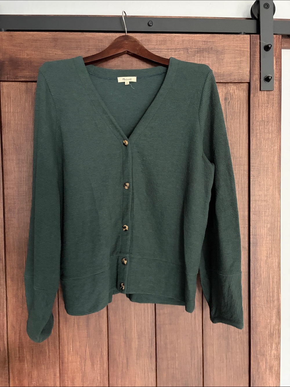 Forest Green V-Neck Floral Button Cardigan Sweater - Madewell